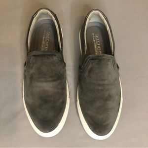 Skechers Women’s Air-Cooled Memory Foam Gray Velvet Slip On Shoes Size 8